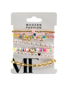 Pulseras metálicas multicolor