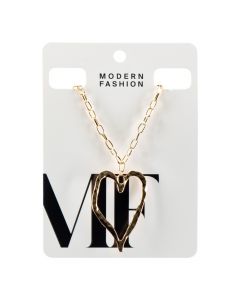 Collar metálico corazón dorado