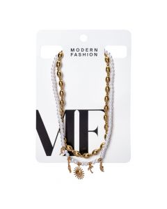 Collar metálico diseño tropical