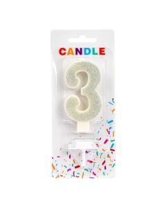 Candela decorativa número 3