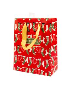 Bolsa papel navideña bota