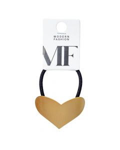 Cola cabello corazón dorado-negro