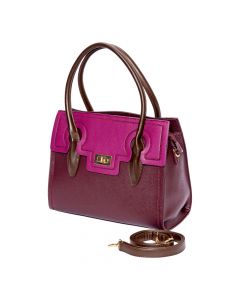 Bolso casual con broche vino