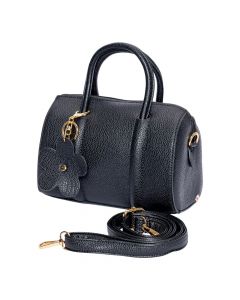 Bolso compacto con flor negra