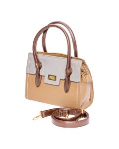 Bolso casual con broche marrón