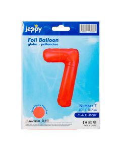 Globo número 7 coral