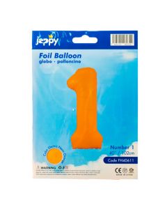 Globo metálico naranja neón