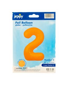 Globo número naranja neón