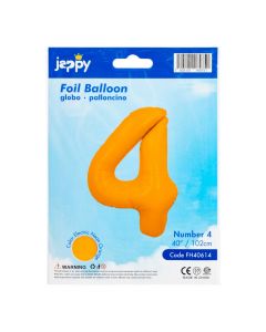 Globo metálico naranja neón