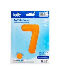 Globo metálico número 7 neón