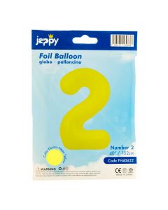 Globo metálico número amarillo