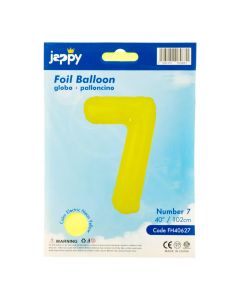 Globo amarillo neón número 7