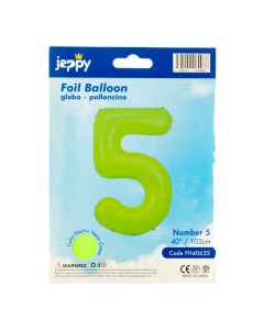 Globo metálico verde limón