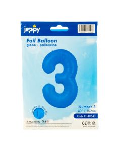 Globo metálico azul neón