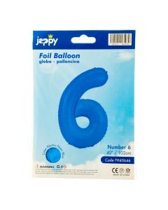 Globo metálico celeste neón