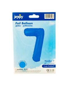 Globo azul neón número 7