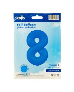 Globo número celeste neón