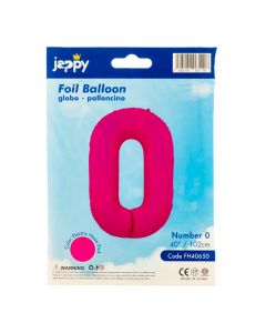 Globo número 0 rosa
