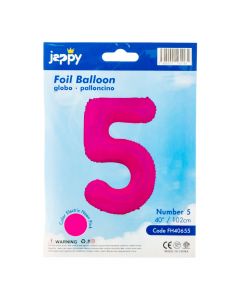 Globo metálico rosado neón