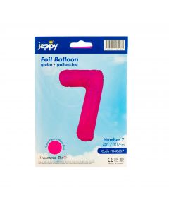 Globo rosa neón número 7
