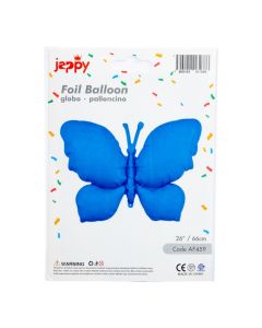 Globo mariposa celeste metálico
