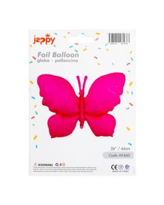 Globo metálico mariposa rosado