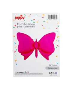 Globo metálico mariposa fucsia