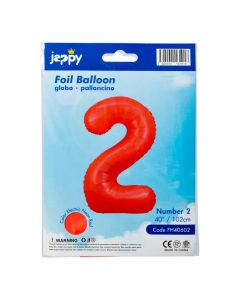 Globo metálico número 2 coral