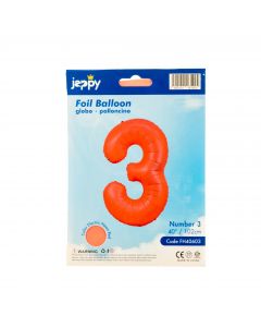 Globo número coral neón