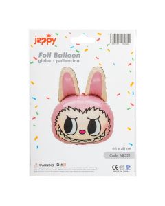 Globo metálico Labubu rosado