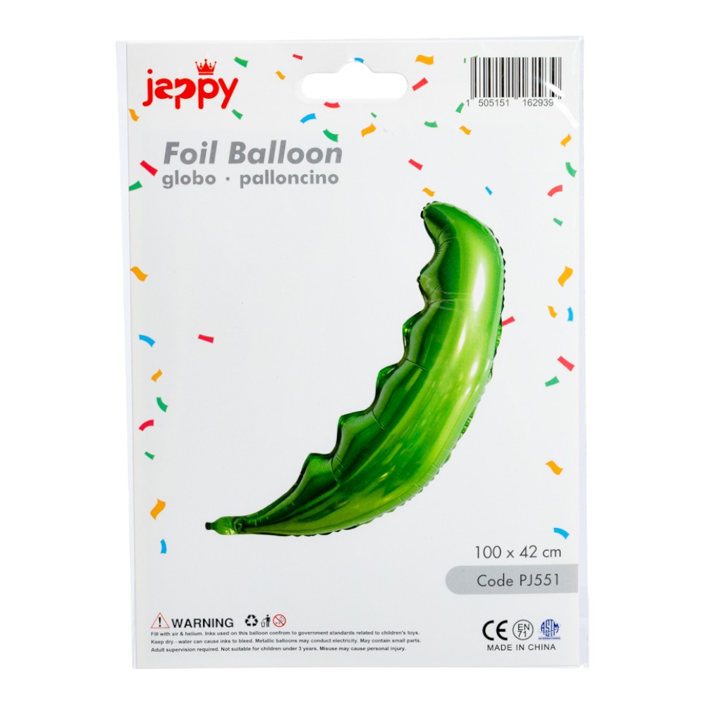 Globo metálico hoja verde