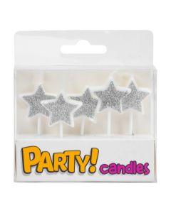 Velas estrella blanco y plateado