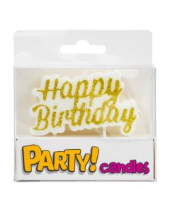 Vela Happy Birthday escarchada