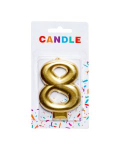 Candela número 8 dorado