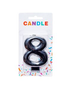 Candela número 8 negra