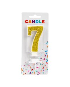 Vela escarchada blanco y dorado