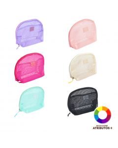Cosmetiquera malla zipper surtido