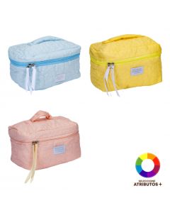 Cosmetiquera floral con relieve