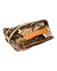 Cosmetiquera marrón transparente