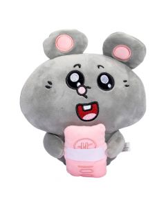 Peluche afelpado ratón gris