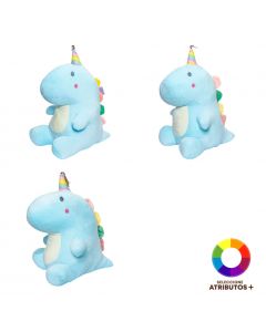 Peluche dinosaurio-unicornio multicolor