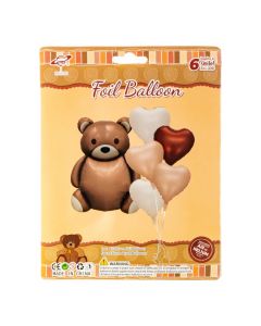 Globos metálicos oso y corazones