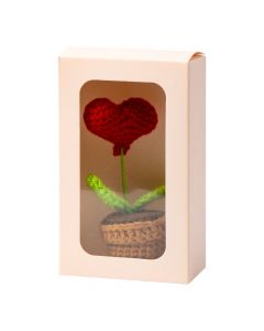 Maceta corazón crochet multicolor