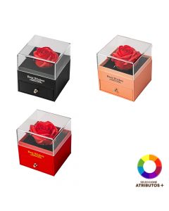 Joyero afelpado con rosa