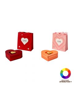 Caja corazón con rosa decorativa