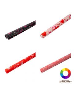 Papel corazones love envoltura