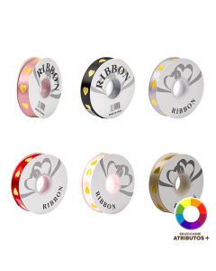 Cinta tela estampado corazones