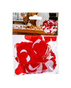 Confetti corazón rojo y blanco