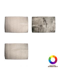 Alfombra afelpada gris y blanco