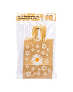 Bolsa kraft estampada flores